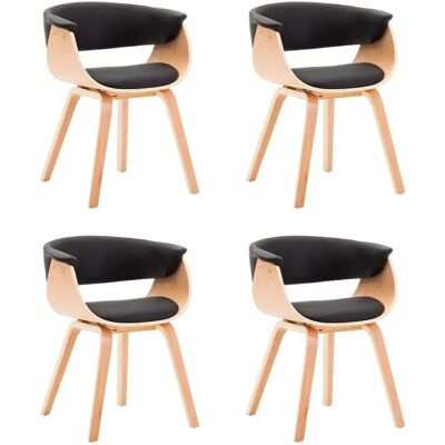 vidaXL Esszimmerstühle 4 Stk Schwarz Bugholz und Kunstleder 278734 vidaXL Esszimmerstühle 4 Stk Schwarz Bugholz und Kunstleder 278734