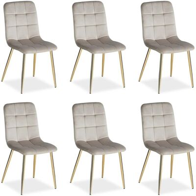 Homestyle4u Esszimmerstuhl 6er Set in Beige und Gold Samt 2335 Homestyle4u Esszimmerstuhl 6er Set in Beige und Gold Samt 2335