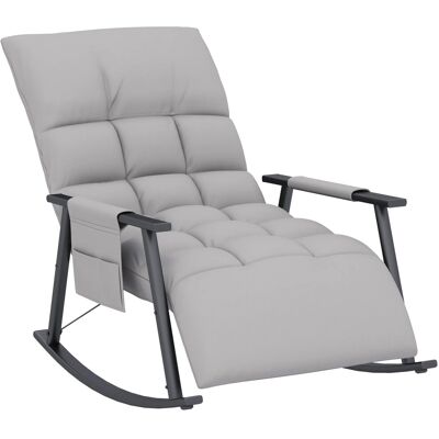 HOMCOM Schaukelstuhl Polyester Stahl Grau 60L x 134B x 70H cm HOMCOM Schaukelstuhl Polyester Stahl Grau 60L x 134B x 70H cm