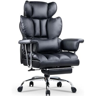 Bigzzia - Chair - Leder - Schwarz - Bürostuhl Bigzzia - Chair - Leder - Schwarz - Bürostuhl
