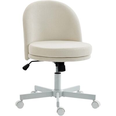 HOMCOM Office Chair Polyester 58L x 57B x 73-83H cm Cremeweiß HOMCOM Office Chair Polyester 58L x 57B x 73-83H cm Cremeweiß