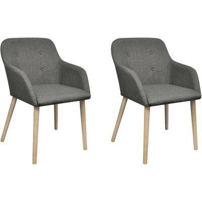 vidaXL Esszimmerstühle 2 Stk Hellgrau Stoff und Massivholz Eiche 241156 vidaXL Esszimmerstühle 2 Stk Hellgrau Stoff und Massivholz Eiche 241156