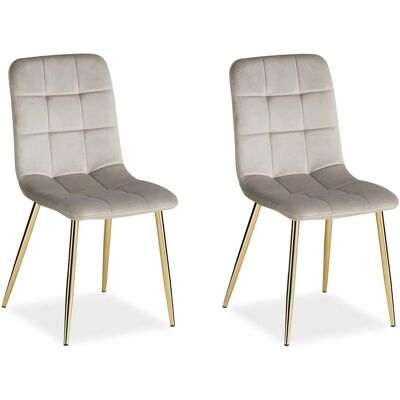 Homestyle4u Esszimmerstuhl 2er Set in Beige und Gold Samt 2333 Homestyle4u Esszimmerstuhl 2er Set in Beige und Gold Samt 2333