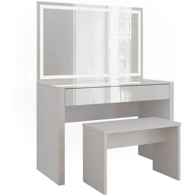 Vicco Schminktisch Annabelle Weiß Hochglanz/Weiß 110 cm mit LED-Spiegel und Bank Vicco Schminktisch Annabelle Weiß Hochglanz/Weiß 110 cm mit LED-Spiegel und Bank