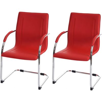 PROREGAL Konferenzstuhl 2er-Set Sammy 93x56x56cm Sitzhöhe 47cm Besucherstuhl Freischwinger Rot PROREGAL Konferenzstuhl 2er-Set Sammy 93x56x56cm Sitzhöhe 47cm Besucherstuhl Freischwinger Rot