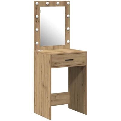 vidaXL Artisan Eiche MDF, Glas 50 x 41 x 135 cm Spiegel Schminktisch Braun - Schminktisch vidaXL Artisan Eiche MDF, Glas 50 x 41 x 135 cm Spiegel Schminktisch Braun - Schminktisch
