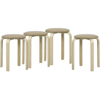 HOMCOM Stool Holzwerkstoff Polyester 40L x 40B x 45H cm Khaki HOMCOM Stool Holzwerkstoff Polyester 40L x 40B x 45H cm Khaki