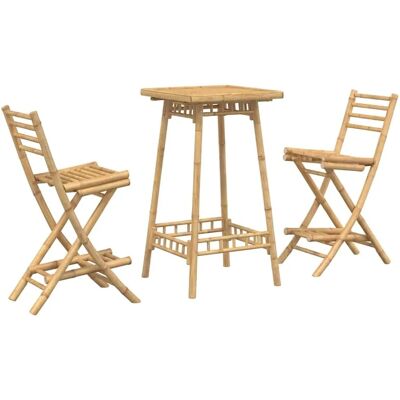 vidaXL 3-tlg Outdoor-Bar-Set Klappbar Bambus 4108232 vidaXL 3-tlg Outdoor-Bar-Set Klappbar Bambus 4108232