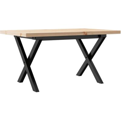 vidaXL Couchtisch X-Frame - Beistelltisch - Massives Kiefernholz & Stahl vidaXL Couchtisch X-Frame - Beistelltisch - Massives Kiefernholz & Stahl