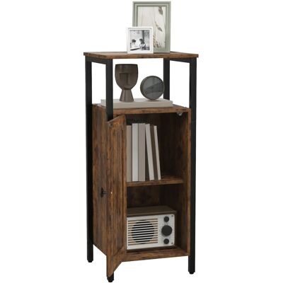 HOMCOM Beistelltisch Spanplatte Stahl Rustikal-Braun 34L x 30B x 80H cm HOMCOM Beistelltisch Spanplatte Stahl Rustikal-Braun 34L x 30B x 80H cm