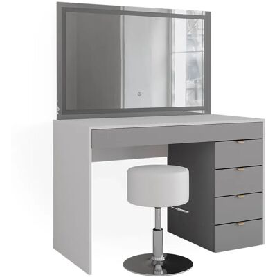 Vicco Elise Schminktisch - LED-Spiegel, Höhenverstellbarer Hocker, 115cm Breite Vicco Elise Schminktisch - LED-Spiegel, Höhenverstellbarer Hocker, 115cm Breite