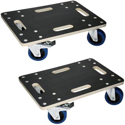 ECD Germany 2Er Set Transportroller mit 2 Feststellbremse 35x50 cm Rollbrett ECD Germany 2Er Set Transportroller mit 2 Feststellbremse 35x50 cm Rollbrett