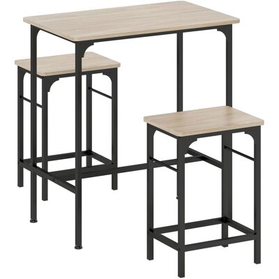HOMCOM Bartisch Set Bartisch mit Barhocker-Set Esstisch für Esszimmer Küche Naturholz HOMCOM Bartisch Set Bartisch mit Barhocker-Set Esstisch für Esszimmer Küche Naturholz