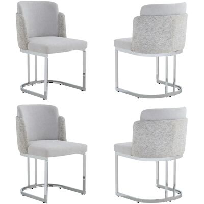 Merax Esszimmerstuhl 4er Set Chenille Hellgrau Silber Merax Esszimmerstuhl 4er Set Chenille Hellgrau Silber