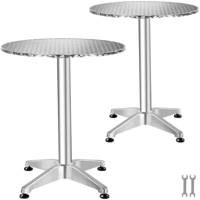 Tectake Aluminium Bistrotisch Viktor Wetterfest Klappbar 2 Aufbauhöhen 60 x 75 115 cm 2Er Set 67 x 67 x 115 cm Silber Tectake Aluminium Bistrotisch Viktor Wetterfest Klappbar 2 Aufbauhöhen 60 x 75 115 cm 2Er Set 67 x 67 x 115 cm Silber