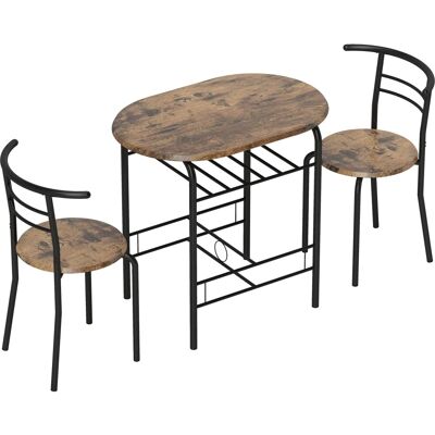HOMCOM Dining Table Set MDF Metall 80L x 52B x 76H cm Rustikal-Braun HOMCOM Dining Table Set MDF Metall 80L x 52B x 76H cm Rustikal-Braun