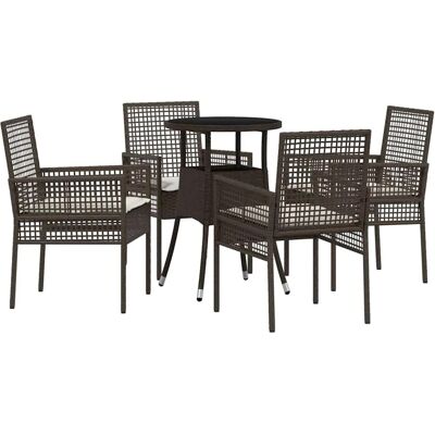 Vidaxl - Gartentischset 5 Teile Braun Polyrattan - Gartentischset Vidaxl - Gartentischset 5 Teile Braun Polyrattan - Gartentischset