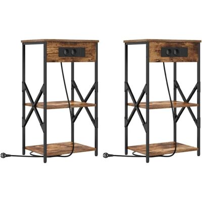 vidaXL Nachttisch 2 Stk Räuchereiche 41 x 31 x 76 cm Holzwerkstoff 859530 vidaXL Nachttisch 2 Stk Räuchereiche 41 x 31 x 76 cm Holzwerkstoff 859530