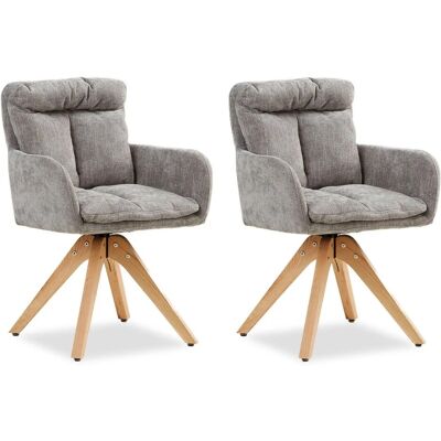 Homestyle4u 2er Set Polsterstühle Drehbar in Grau 2851 Homestyle4u 2er Set Polsterstühle Drehbar in Grau 2851