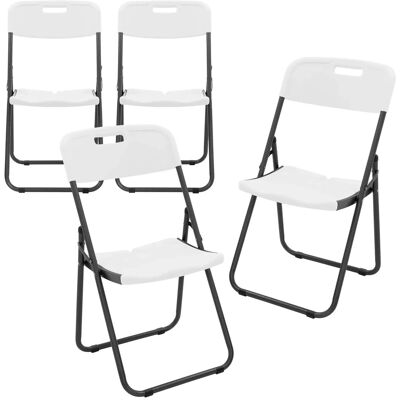 ECD Germany Klappstühle 4Er Set Weiß Kunststoff Stahlrahmen ECD Germany Klappstühle 4Er Set Weiß Kunststoff Stahlrahmen