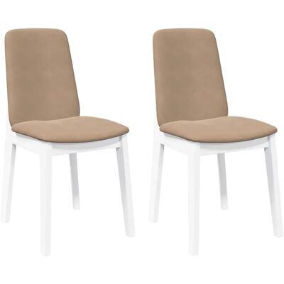 vidaXL Weiße Massivholztischstühle 2 Stück vidaXL Weiße Massivholztischstühle 2 Stück