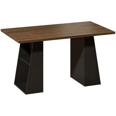 HOMCOM Writing Desk Spanplatte MDF 140L x 78B x 75H cm Braun-Schwarz HOMCOM Writing Desk Spanplatte MDF 140L x 78B x 75H cm Braun-Schwarz