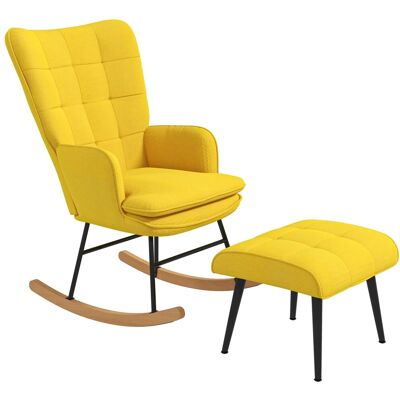 HOMCOM Schaukelstuhl mit Hocker 64x90x89 cm HOMCOM Schaukelstuhl mit Hocker 64x90x89 cm