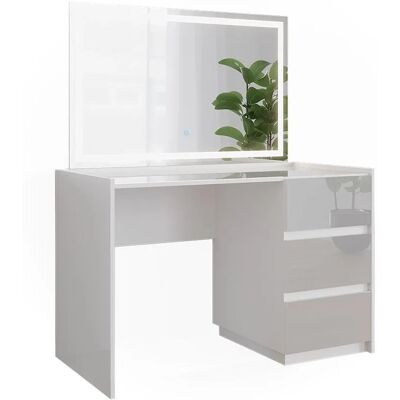 Vicco Schminktisch Marla Weiß Hochglanz 120 x 149 mit LED-Spiegel Vicco Schminktisch Marla Weiß Hochglanz 120 x 149 mit LED-Spiegel
