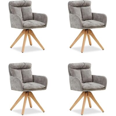Homestyle4u 4er Set Polsterstühle Drehbar in Grau 2852 Homestyle4u 4er Set Polsterstühle Drehbar in Grau 2852