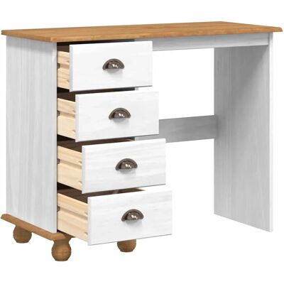 Vidaxl Weißes Holz Medium Schreibtisch - Büromöbel Vidaxl Weißes Holz Medium Schreibtisch - Büromöbel