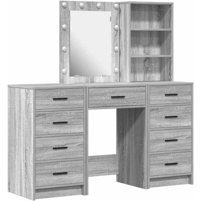 vidaXL Set aus 3 Grau Sonoma Spanplatte Mittel Highboard Rechteckig - Highboard vidaXL Set aus 3 Grau Sonoma Spanplatte Mittel Highboard Rechteckig - Highboard