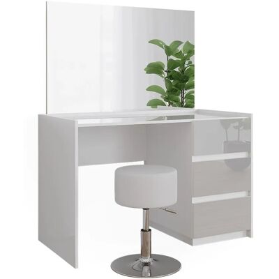 Vicco Schminktisch Marla Weiß Hochglanz 120 cm mit Spiegel und Hocker Vicco Schminktisch Marla Weiß Hochglanz 120 cm mit Spiegel und Hocker