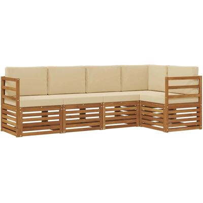 vidaXL Sofagarnituren 5 Tlg Natur und Beige Massivholz Akazie 3374793 vidaXL Sofagarnituren 5 Tlg Natur und Beige Massivholz Akazie 3374793