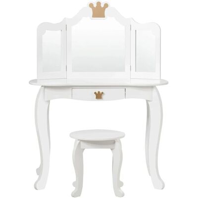 Costway 2 in 1 Frisiertisch-Set - Weiß - 80x42x105cm - MDF - Dressing Table Costway 2 in 1 Frisiertisch-Set - Weiß - 80x42x105cm - MDF - Dressing Table