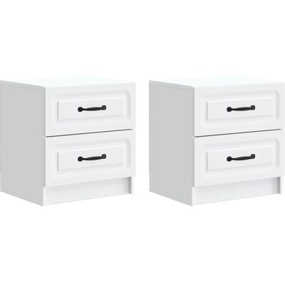 vidaXL Nachttisch 2 Stk Weiß 43 x 34,5 x 44,5 cm Holzwerkstoff 895676 vidaXL Nachttisch 2 Stk Weiß 43 x 34,5 x 44,5 cm Holzwerkstoff 895676