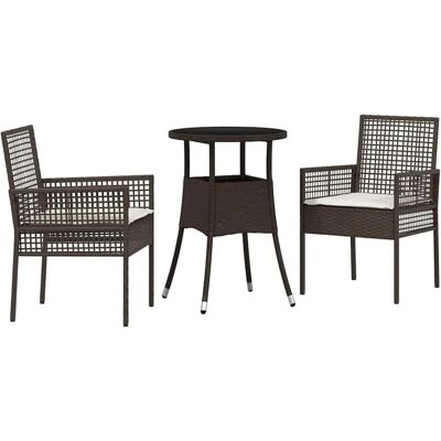 Vidaxl Gartentisch-Set - Wetterfestes Rattan, UV-beständig, Bequeme Kissen - Gartentisch-Set Vidaxl Gartentisch-Set - Wetterfestes Rattan, UV-beständig, Bequeme Kissen - Gartentisch-Set