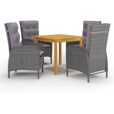 vidaXL Gartenset - Akazienholz Grau - Ergonomische Stühle vidaXL Gartenset - Akazienholz Grau - Ergonomische Stühle