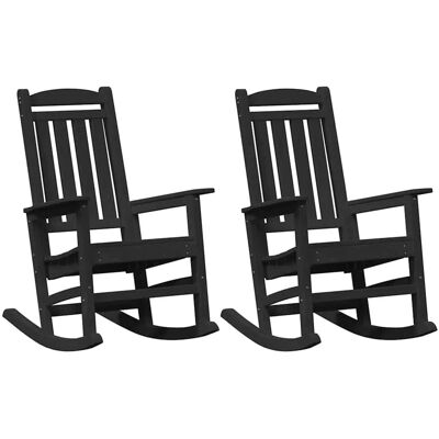 vidaXL Schaukelstuhl 2 Stk Schwarz 92 x 70 x 108 cm Polyethylen 3335812 vidaXL Schaukelstuhl 2 Stk Schwarz 92 x 70 x 108 cm Polyethylen 3335812
