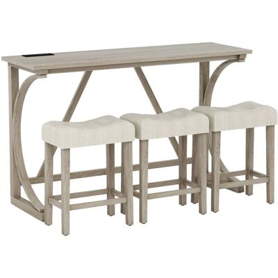 Costway 3 Teiliges Esstisch Set Bartisch Set Schwarz 90 x 60 x 82 cm Costway 3 Teiliges Esstisch Set Bartisch Set Schwarz 90 x 60 x 82 cm