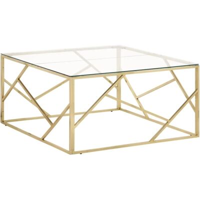 vidaXL Gold Couchtisch Edelstahl und Sicherheitsglas vidaXL Gold Couchtisch Edelstahl und Sicherheitsglas