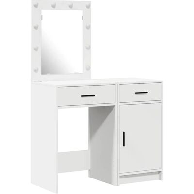 vidaXL Weiß MDF Schminktisch Set - Rechteckige Moderne Möbel vidaXL Weiß MDF Schminktisch Set - Rechteckige Moderne Möbel