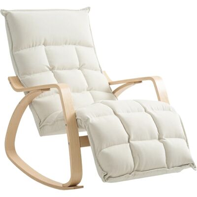 HOMCOM Schaukelstuhl Polyester 106-123L x 67B x 92H cm Cremeweiß HOMCOM Schaukelstuhl Polyester 106-123L x 67B x 92H cm Cremeweiß
