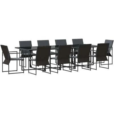 vidaXL Garten Essgruppe 11-Tlg Schwarz Stahl 3335861 vidaXL Garten Essgruppe 11-Tlg Schwarz Stahl 3335861