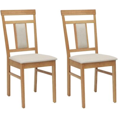vidaXL Esszimmerstuhl 2 Stk Natur und Hell Massives Gummiholz 42020503 vidaXL Esszimmerstuhl 2 Stk Natur und Hell Massives Gummiholz 42020503