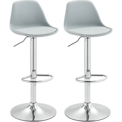 HOMCOM Barhocker mit Stahlgestell Kunstleder Grau 38L x 42B x 82-104H cm HOMCOM Barhocker mit Stahlgestell Kunstleder Grau 38L x 42B x 82-104H cm