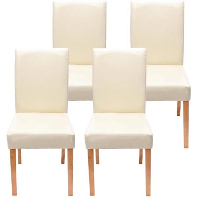 MCW Esszimmerstuhl Littau 4er-Set Kunstleder Creme Helle Beine MCW Esszimmerstuhl Littau 4er-Set Kunstleder Creme Helle Beine