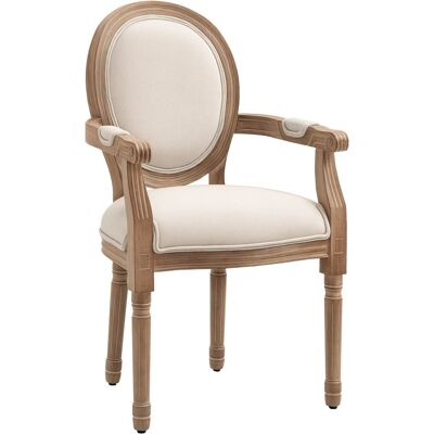 HOMCOM Esszimmerstuhl Kautschukholz Leinenimitat 100% Polyester Schaumstoff 56L x 56B x 96H cm Cremeweiß HOMCOM Esszimmerstuhl Kautschukholz Leinenimitat 100% Polyester Schaumstoff 56L x 56B x 96H cm Cremeweiß