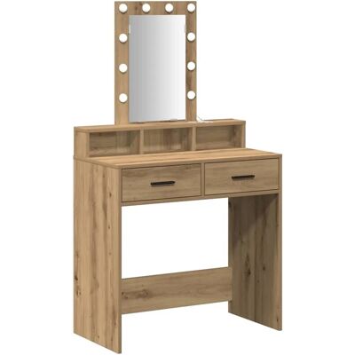vidaXL Artisan Eiche Holz, MDF 79 x 41 x 140 cm Vanity Tisch Brown - Waschtisch vidaXL Artisan Eiche Holz, MDF 79 x 41 x 140 cm Vanity Tisch Brown - Waschtisch