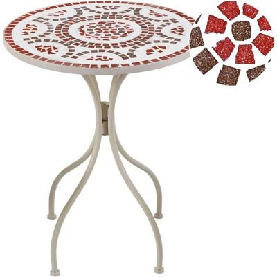 Beliani Gartentisch SPELLO Weiss Rot Grau 60x60x74 Beliani Gartentisch SPELLO Weiss Rot Grau 60x60x74