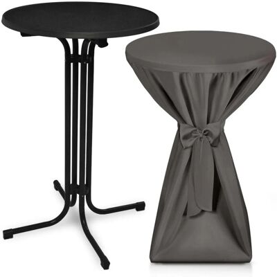 Beautissu Bellini Stehtisch ø 60cm Schwarz mit Premium Stehtischhusse ø 60cm Anthrazit Beautissu Bellini Stehtisch ø 60cm Schwarz mit Premium Stehtischhusse ø 60cm Anthrazit